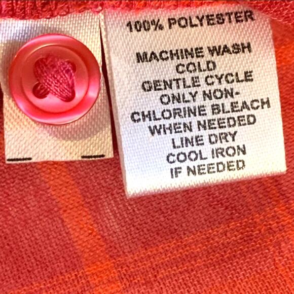 LOFT Blouse Top V-Neck Sheer Purple Orange Plaid Blouse Top Size Small - Picture 8 of 10